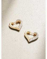 Lucy Delius - Baby Chubby Love Rhodium-Plated 14-Karat Diamond Hoop Earrings - Lyst