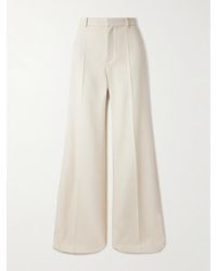 Chloé - Hose Mit Weitem Bein Aus Woll-Twill - Lyst