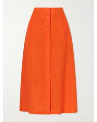Eres - Amusante Linen Midi Skirt - Lyst