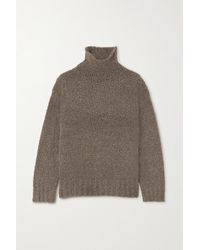 Deveaux Gracie Bouclé-knit Merino Wool-blend Sweater - Gray
