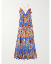 Etro - Ruffled Tiered Printed Cotton-Voile Maxi Dress - Lyst