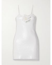 Rodarte - Embellished Silk-Trimmed Sequined Tulle Mini Dress - Lyst