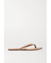TKEES Foundations Matte Leather Flip Flops - Brown