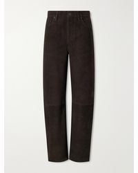 Citizens of Humanity - Miro Paneled Suede Mid-Rise Barrel-Leg Pants - Lyst
