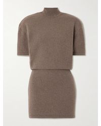 Jacquemus - Castagna Minikleid Aus Einer Gerippten Wollmischung Mit Stehkragen - Lyst