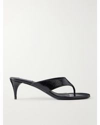 Alaïa - Infra 55 Croc-Effect Leather Thong Sandals - Lyst