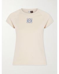 Loewe - Paula's Ibiza Anagram Embroidered Cotton T-Shirt - Lyst