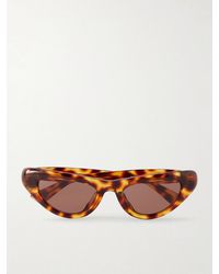 Bottega Veneta - Curvy Cat-Eye Tortoiseshell Acetate Sunglasses - Lyst