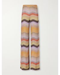Missoni - Striped Metallic Crochet-Knit Wide-Leg Pants - Lyst