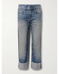 R13 - Romeo Frayed Low-Rise Straight-Leg Jeans - Lyst