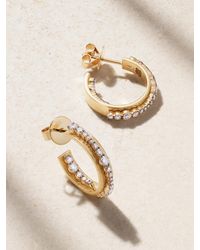 Ileana Makri - Inside Out Ripple Creolen Aus 18 Karat Mit Diamanten Und Rhodinierten Details - Lyst