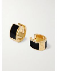 TOTEME - Tone And Enamel Hoop Earrings - Lyst