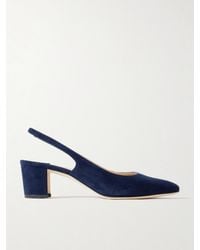 Manolo Blahnik - Allurasan 50 Suede Slingback Pumps - Lyst