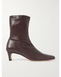 STAUD - Wally Sock Leather Ankle Boots - Lyst