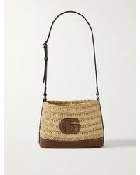 クラッチバッグ GUCCI EMBROIDERED RAFFIA GUCCI SUMMER CLUTCH Gucci Embroidered Raffiasummer Clutch in Metallic | Lyst