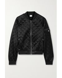 Cami NYC Dierdre Quilted Silk-charmeuse Bomber Jacket - Black