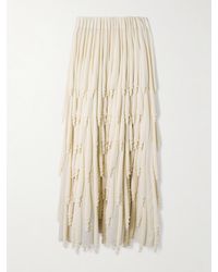 Alaïa - Tiered Pleated Wool And Silk-Blend Midi Skirt - Lyst