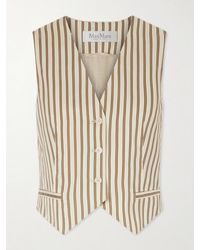 Max Mara - Striped Cotton And Silk-Blend Poplin Vest - Lyst