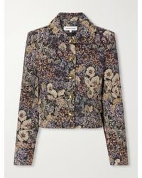 Veronica Beard - Wilde Cropped Floral-Brocade Jacket - Lyst