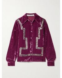 Alix Of Bohemia - Dolly Embellished Crushed-Velvet Shirt - Lyst