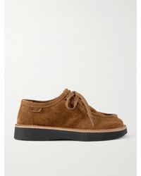 Loewe - Faro Brushed-Suede Loafers - Lyst