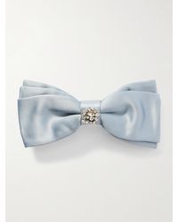 Erdem - Crystal-Embellished Satin Bow Hairclip - Lyst