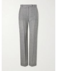 McQueen - Gingham Wool Straight-Leg Pants - Lyst