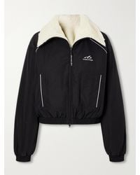 Balenciaga - Cropped Plush-Trimmed Coated Cotton-Blend Shell Ski Jacket - Lyst