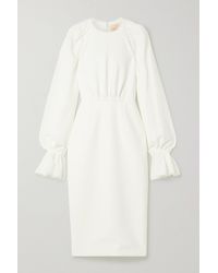 ROKSANDA Vaniria Kleid Aus Cady Mit Raffungen Und Tüllbesatz - Weiß