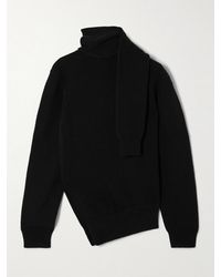 Rohe - Scarf-Detailed Ribbed Wool And Cashmere-Blend Sweater - Lyst