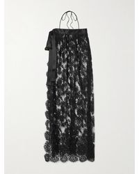Dolce & Gabbana - Halterneck Satin-Trimmed Cotton-Blend Lace Midi Wrap Dress - Lyst