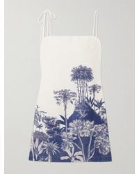 ANDRES OTALORA - Tres Pm Minikleid Aus Bedrucktem Leinen - Lyst