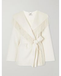 Jonathan Simkhai - Rowen Belted Fringed Wool-Blend Jacket - Lyst