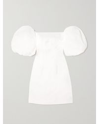 Caroline Constas - Rebekah Off-The-Shoulder Cotton-Blend Poplin Mini Dress - Lyst