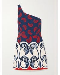 La DoubleJ - One-Shoulder Printed Cotton-Blend Mini Dress - Lyst