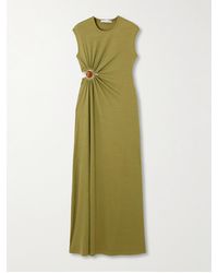 Christopher Esber - Cutout Embellished Ribbed-Jersey Maxi Dress - Lyst