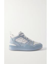 Moncler - Pivot Mid Leather And Ripstop-Trimmed Suede Sneakers - Lyst