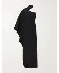 ‎Taller Marmo - Bolkan Scarf-Detailed One-Shoulder Ruffled Crepe Gown - Lyst