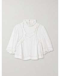 Isabel Marant - Frany Broderie Anglaise Crepe Blouse - Lyst