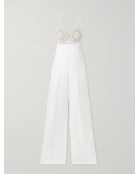 Stella McCartney - Broderie Anglaise And Crepe Jumpsuit - Lyst