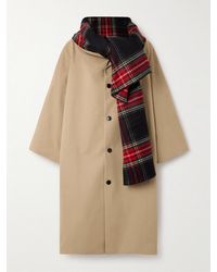 Marie Adam-Leenaerdt - Oversized Checked Scarf-Detailed Cotton-Gabardine Coat - Lyst