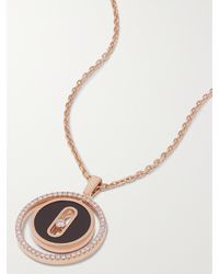 Messika - Lucky Move 18-Karat Rose, Onyx And Diamond Necklace - Lyst
