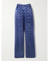 ‎Dima Ayad - Geometric Devoré-Satin Straight-Leg Pants - Lyst