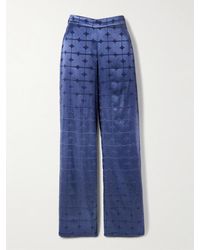 ‎Dima Ayad - Geometric Devoré-Satin Straight-Leg Pants - Lyst