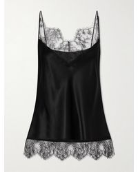 Carine Gilson - Lace-Trimmed Silk-Satin Camisole - Lyst