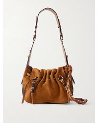 Isabel Marant - Bolton Tasseled Leather-Trimmed Suede Shoulder Bag - Lyst