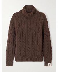 Bally - Cable-Knit Wool Turtleneck Sweater - Lyst