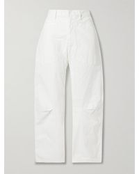 Nili Lotan - Shon Cotton-Blend Twill Tapered Pants - Lyst