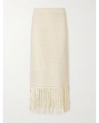 Zimmermann - Indra Fringed Crocheted Cotton Maxi Skirt - Lyst