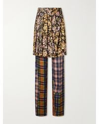 Dries Van Noten - Skirt-Detailed Printed Crepe And Satin Straight-Leg Pants - Lyst